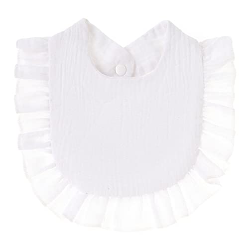 4 PACK Solid Muslin Baby Drool Bibs Set for Unisex Boys Girls Cotton Adjustable Teething Feeding Drooling Bibs