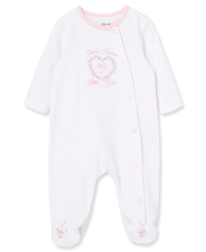 Little Me Clothes for Baby Girls' 100% Cotton Scratch-Free Tag Footie Sleeper, Preemie to 9 Months