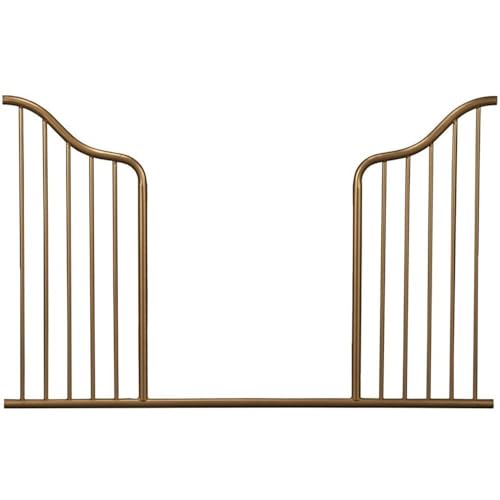 Little Seeds Piper Upholstered Metal Crib, Gold