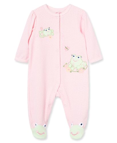 Little Me Clothes for Baby Girls' 100% Cotton Scratch-Free Tag Footie Sleeper, Preemie to 9 Months