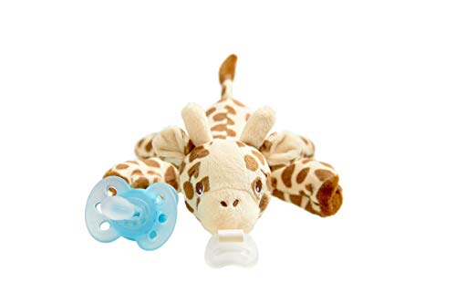 Philips AVENT Soothie Snuggle Pacifier Holder with Detachable Pacifier, 0m+, Giraffe, SCF347/01-1 Count (Pack of 1)