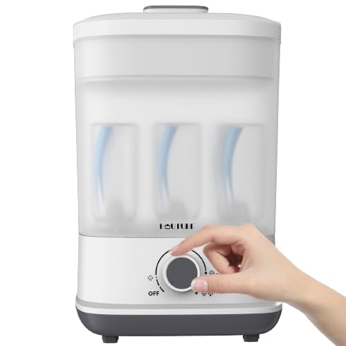 Baby Bottle Sterilizer | Esterilizador de Biberones, 6-in-1 HAUTURE Bottle Sterilizer and Dryer, Electric Steam Bottle Sanitizer for Baby Stuffs, Baby Bottles & Breast Pump Accessories