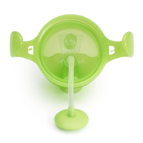 Munchkin Any Angle Sippy Cups for Toddlers, Spill Proof Weighted Straw Cup with Transition Handles for Babies 6 Months and Up, 2 Pack, Blue/Green