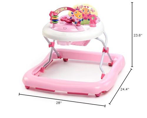 Bright Starts JuneBerry Walk-A-Bout Baby Walker and Entertainer, Removeable Floor Toy, with Easy Fold Frame for Storage, Ages 6 Months +