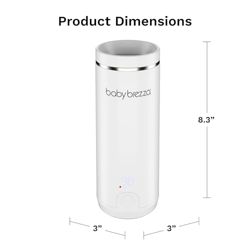 Baby Brezza Superfast Portable Baby Bottle Warmer – 67% Faster - Travel Breastmilk Warmer and Formula Warmer - Safe, Even Heating - Up to 9oz - No Adapters, Black