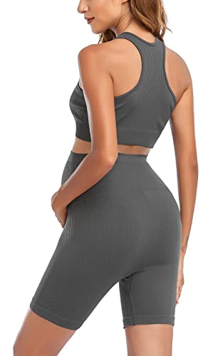 Women's Maternity 2 Piece Outfit Set - Bra & Shorts for Pregnancy - Yoga workout Lounge Wear Sets