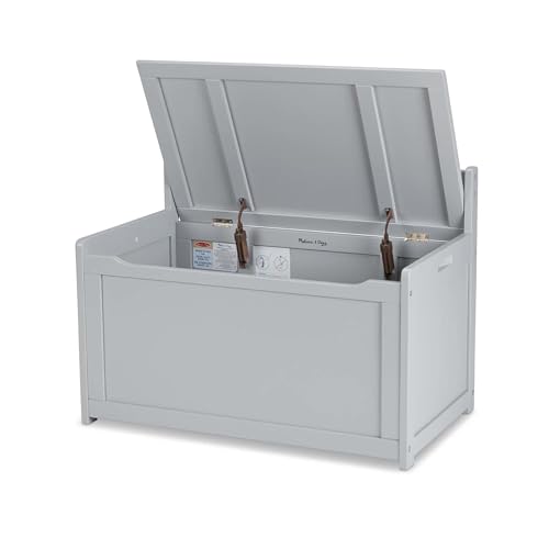 Melissa & Doug Wooden Toy Chest - White Furniture for Playroom - Kids Toy Box, Wooden Storage Organizer, Children's Furniture
