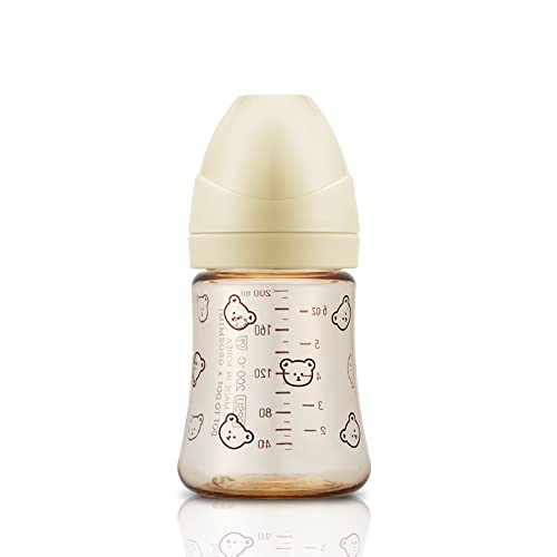Grosmimi PPSU Baby Bottle, BPA Free (10oz Bear_Pure Gold)