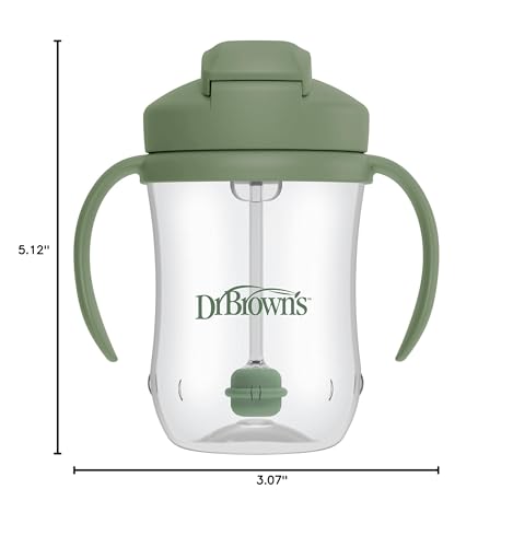Dr. Brown's Milestones, Baby's First Straw Cup Sippy Cup with Straw, 6m+, 9oz/270ml, Coral, BPA Free