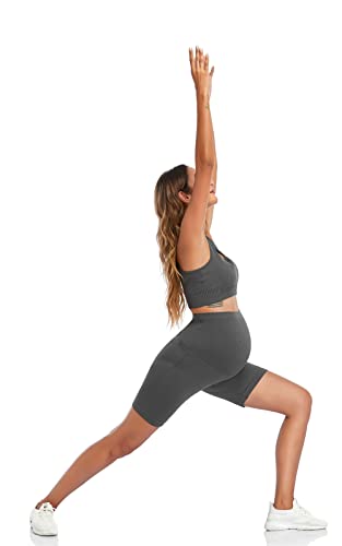 Women's Maternity 2 Piece Outfit Set - Bra & Shorts for Pregnancy - Yoga workout Lounge Wear Sets