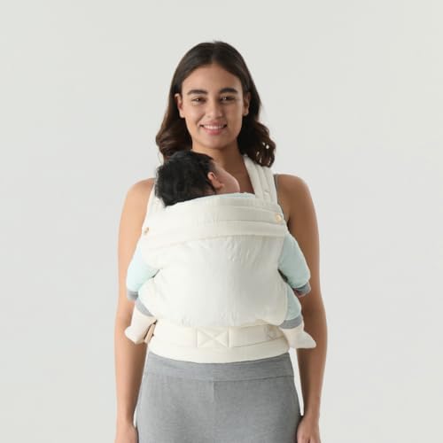 NEST BLANCHE Baby Carrier – Soft Cotton Linen Blend with Magnolia Jacquard Design, Adjustable and Ergonomic for Newborns and Toddlers (Teal)