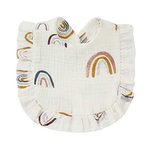 4 PACK Solid Muslin Baby Drool Bibs Set for Unisex Boys Girls Cotton Adjustable Teething Feeding Drooling Bibs