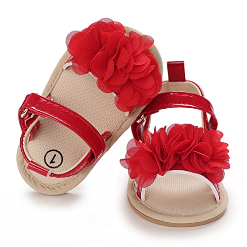 COSANKIM Baby Girl Sandals Rubber Sole Summer Outdoor Infant First Walker Crib Dress Shoes Baby Sandals
