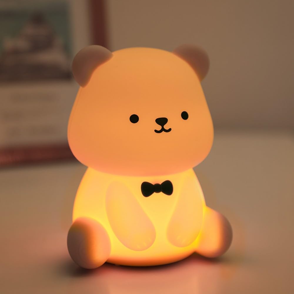 Cute Frog Night Light for Kids, Color Changeable Soft Silicone Sleeping Night Lamp for Nursery, Dimmable Timer Rechargeable Colorful Baby's Light Room Decor Children Gifts