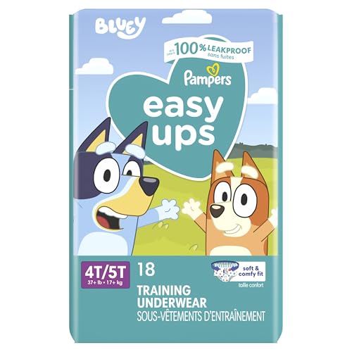 Pampers Training Pants - Easy Ups Boys & Girls Bluey - Size 4T-5T, 104 Count, Children's Potty Underwear (Packaging May Vary)
