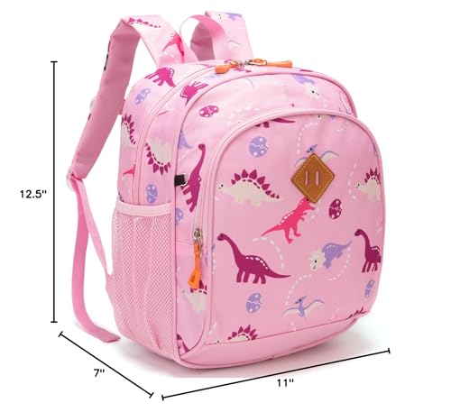 Toddler Backpack for Boys, 12 Inch Kids Dinosaur Backpack for Preschool or Kindergarten, Black