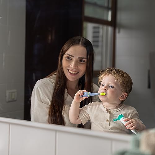 Dr. Talbot's Toddler Training Toothbrush and Natural Kids Toothpaste with Citroganix - 1.6 oz - Fluoride-Free Toothpaste and Toddler Toothbrush - 6+ Months - Alligator