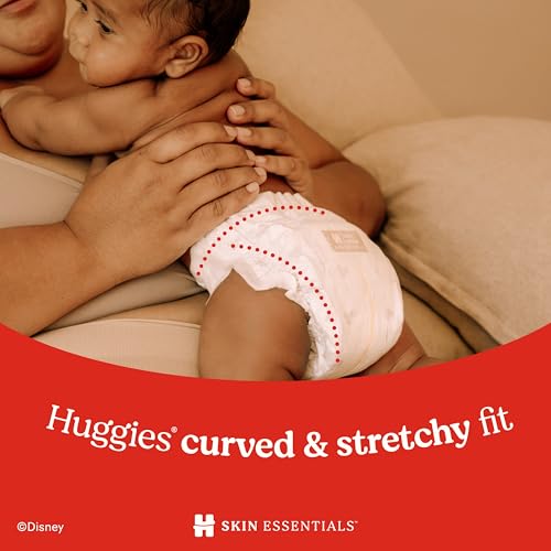 Huggies Size 2 Diapers, Skin Essentials Baby Diapers, Size 2 (12-18 lbs), 74 Count, Packaging May Vary