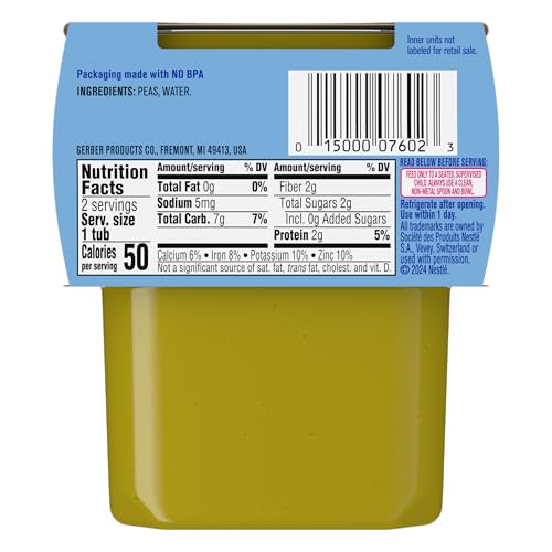 Gerber 2nd Food Baby Food Green Bean Puree, Natural & Non-GMO, 8 Ounce, 2 Count (Pack of 8)