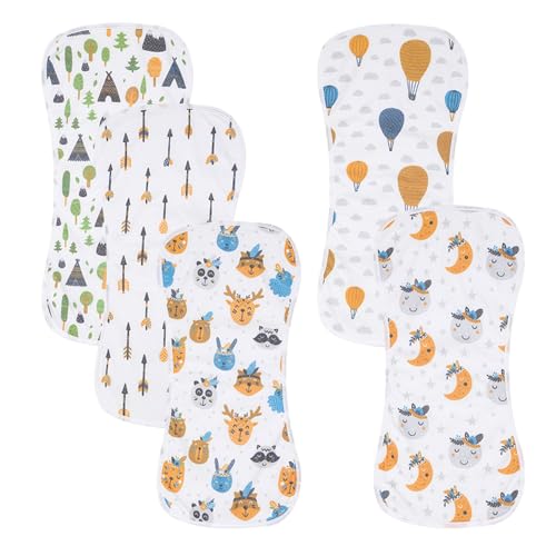 5 Pack Cotton Baby Burp Cloths Extra Absorbent Soft for Baby Boys and Girls (Pink-2)