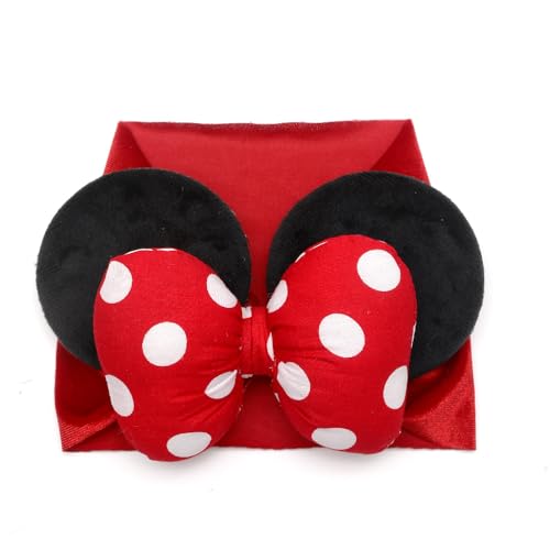 JIAHANG Baby Leopard Bows Turban Knotted Head Wraps, Hair Bows Headbands Stretchy Hair bands for Infant Toddlers Girls (pink leopard)