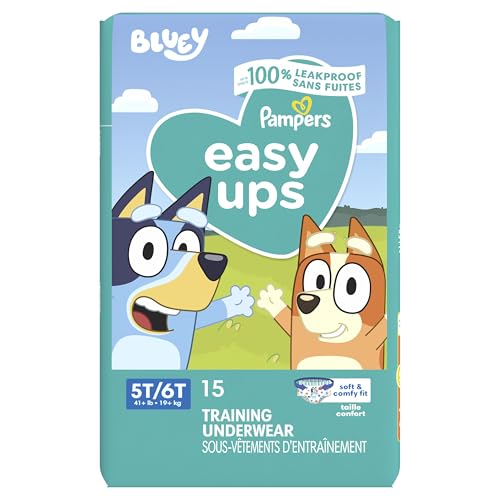 Pampers Training Pants - Easy Ups Boys & Girls Bluey - Size 4T-5T, 104 Count, Children's Potty Underwear (Packaging May Vary)