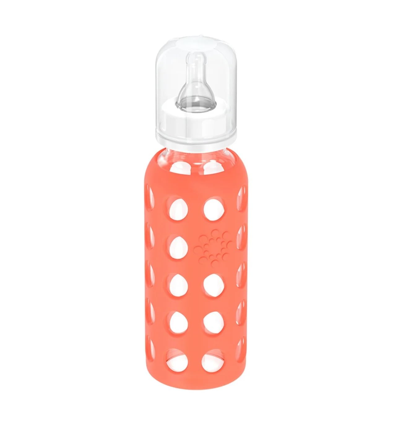 Lifefactory Glass Baby Bottles with Silicone Protection - 2-Pack, 9 oz Bottles, Mango & Papaya