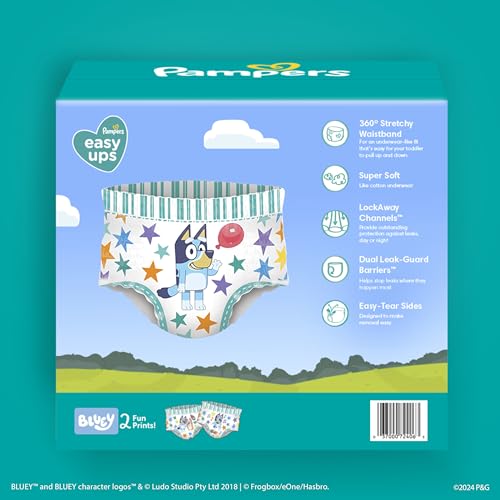 Pampers Training Pants - Easy Ups Boys & Girls Bluey - Size 4T-5T, 104 Count, Children's Potty Underwear (Packaging May Vary)