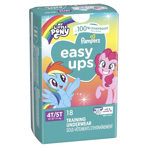 Pampers Training Pants - Easy Ups Girls & Boys - Size 5T-6T, 84 Count, Easy Pull Up & Down Design, My Little Pony Potty Underwear (Packaging May Vary)