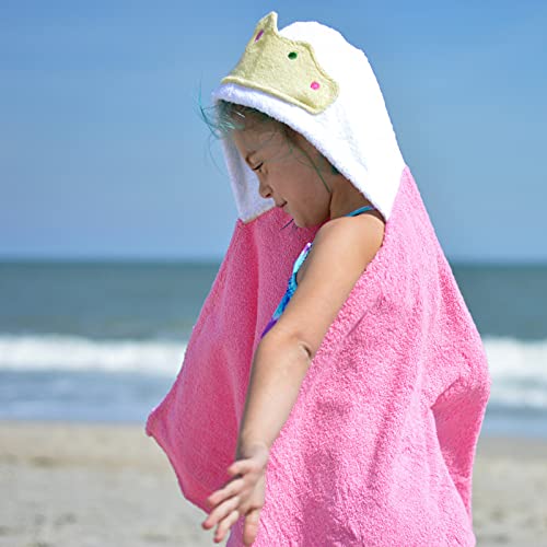 Hooded Baby Towel for Kids 2-8 | Large 100% Cotton Baby Towel for Girls | Cute Flower Bath Towels for Babies and Toddlers with Pink Petals