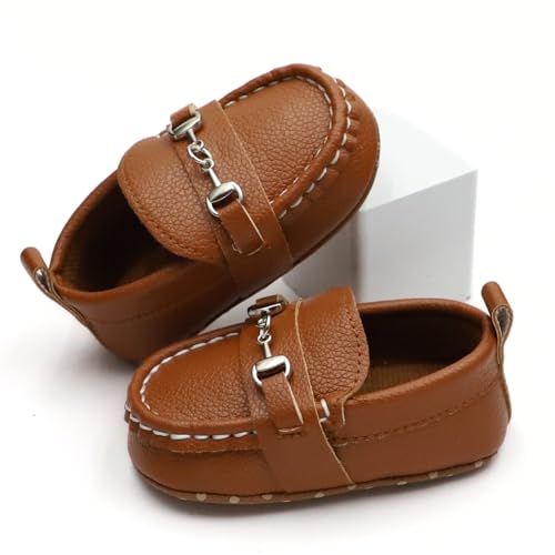 First Walking Shoes for Baby Boys Delightful Solid Color Slip-On Loafers, Lightweight, Non-Slip Flat