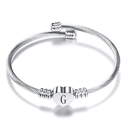 VQYSKO Gold Bracelets for Girls-A to Z Stainless Steel Heart Initial Girl Jewellery, Birthday Gifts for Girls