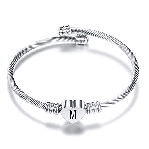 VQYSKO Gold Bracelets for Girls-A to Z Stainless Steel Heart Initial Girl Jewellery, Birthday Gifts for Girls