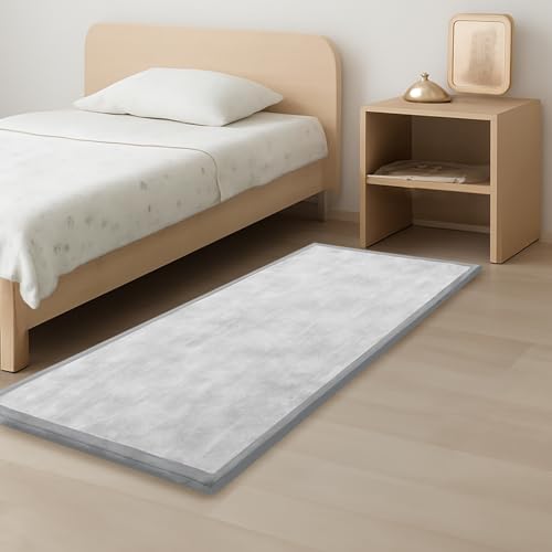 1.3" Thick Baby Play Mat,Ultra Soft Elasti-Foam 50×50 Playpen Mat for Tummy Time,Water-Repellent Coral Fleece Nursery Rug for Infants,Toddlers,Kids,Non-Slip Safe for Crawling(Light Grey)