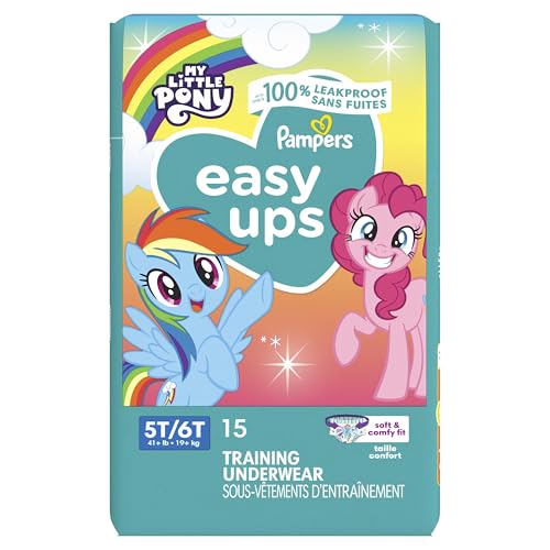 Pampers Training Pants - Easy Ups Girls & Boys - Size 5T-6T, 84 Count, Easy Pull Up & Down Design, My Little Pony Potty Underwear (Packaging May Vary)