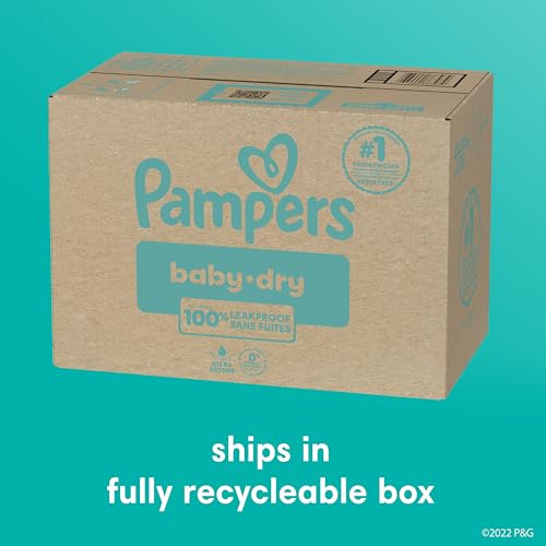 Pampers Diapers - Baby Dry - Size 1, 44 Count, Absorbent Disposable Infant Diaper (Packaging May Vary)
