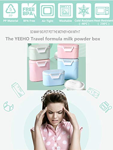 Travel Infant Formula Dispenser Box with Scoop, Portable Baby Dry Milk Powder Food Container with Spoon Airtight Storage Easy go Parents Choice Sealed Flour Case,Pink