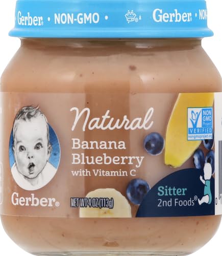 Gerber Stage 2 Baby Food, Organic Apple Spinach with Kale Jar, Fruit & Veggie Puree, Vitamin C, Non-GMO, Baby Food Puree Jars Glass
