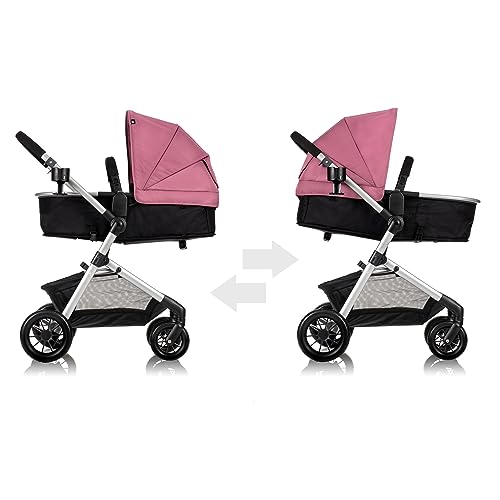 Evenflo Pivot Modular Travel System with LiteMax Infant Car Seat with Anti-Rebound Bar (Desert Tan)