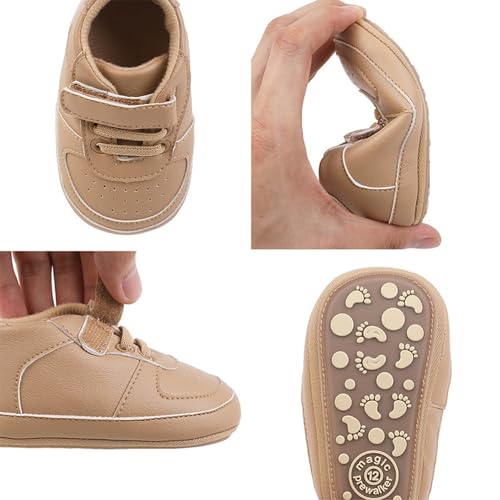 Clowora Unsex Baby Shoes Boys Girls Infant Sneakers Non-Slip Soft Rubber Sole Toddler Crib First Walker Lightweight Shoes