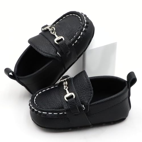 First Walking Shoes for Baby Boys Delightful Solid Color Slip-On Loafers, Lightweight, Non-Slip Flat