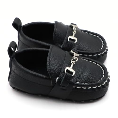 First Walking Shoes for Baby Boys Delightful Solid Color Slip-On Loafers, Lightweight, Non-Slip Flat