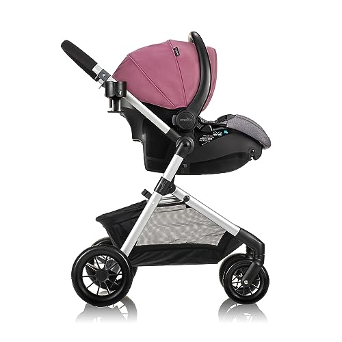 Evenflo Pivot Modular Travel System with LiteMax Infant Car Seat with Anti-Rebound Bar (Desert Tan)