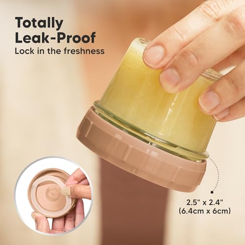 KeaBabies 4pk 8oz & 4pk 4oz Glass Baby Food Containers with Lids - Leak-Proof,Microwavable Small Glass Jars,Baby Purees & Toddler Snack Storage Containers,BPA-Free,Dishwasher & Freezer Safe(Musk Dusk)