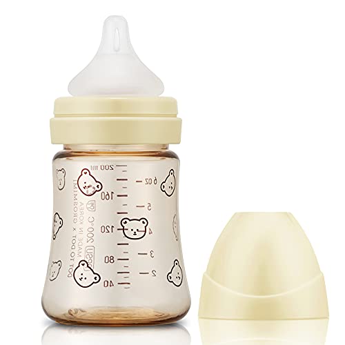 Grosmimi PPSU Baby Bottle, BPA Free (10oz Bear_Pure Gold)