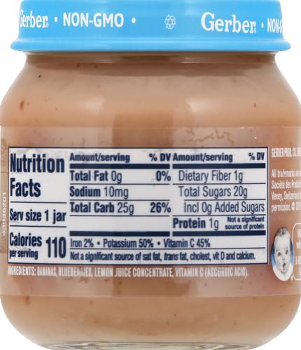 Gerber Stage 2 Baby Food, Organic Apple Spinach with Kale Jar, Fruit & Veggie Puree, Vitamin C, Non-GMO, Baby Food Puree Jars Glass