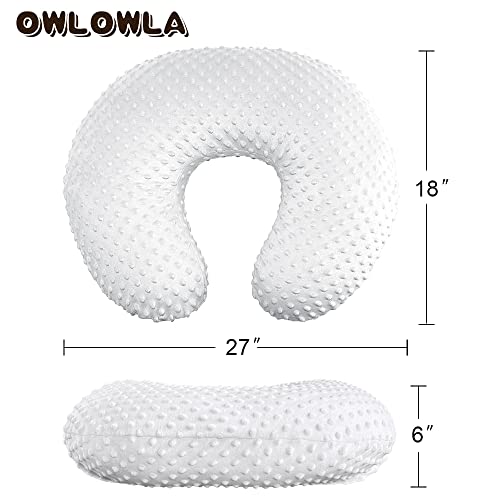 OWLOWLA Nursing Pillow Cover, Breastfeeding Pillow Slipcover Fits Nursing Pillow for Baby Boy Girl(Blush Pink)