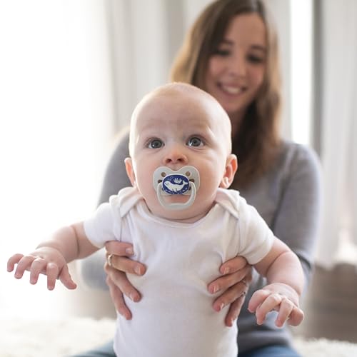Dr. Brown's Advantage Glow-in-the-Dark Baby Pacifier, Fully Symmetrical Soother with Soft Silicone Bulb, Lavender Love-Coral Ocean, 0-6m, BPA Free, 4 Pack