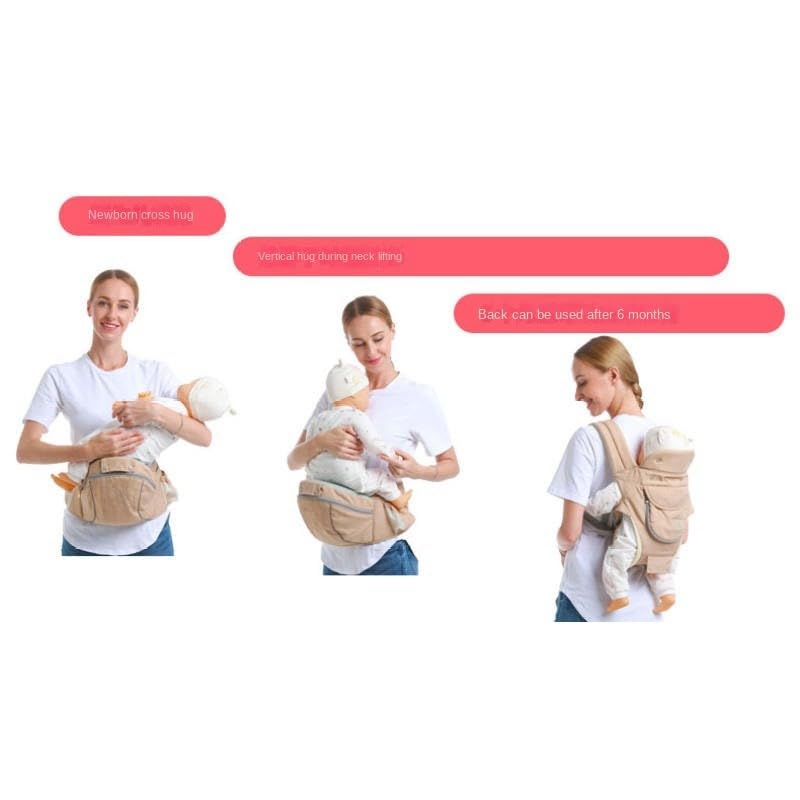 Baby Carrier 3-in-1 Ergonomic Infant Carrier Soft Baby Holder 3 to 36 Months,4 Season/All Seasons,Newborn to Toddler with Hood All Position Baby Hipseat (Pink)