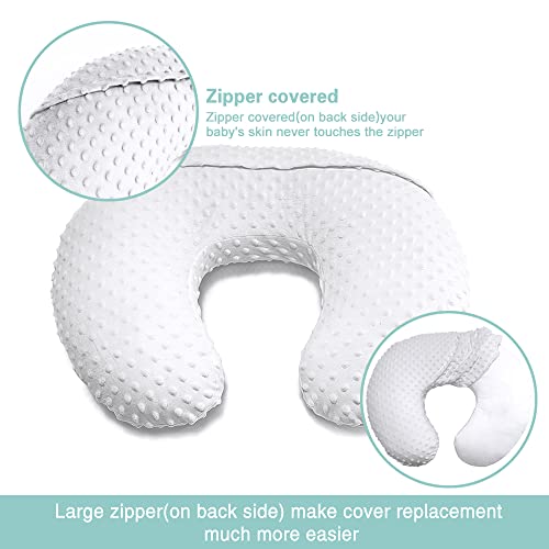 OWLOWLA Nursing Pillow Cover, Breastfeeding Pillow Slipcover Fits Nursing Pillow for Baby Boy Girl(Blush Pink)